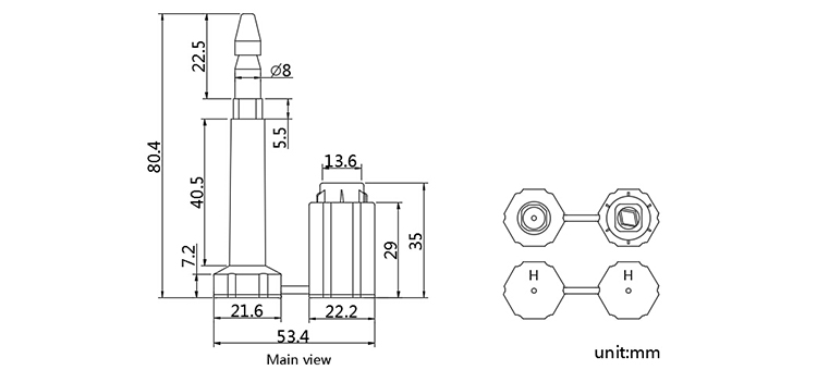 High Security bolt seal for container door lock CAD