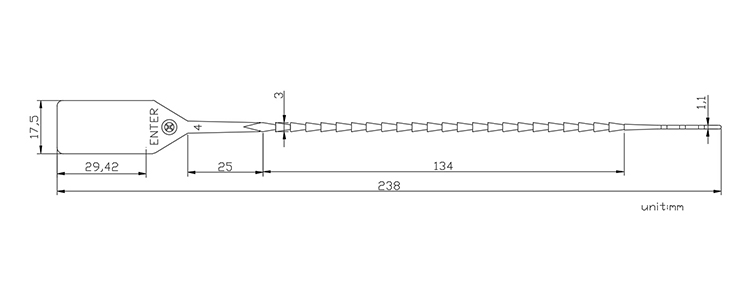 security plastic pull tight seals CAD 