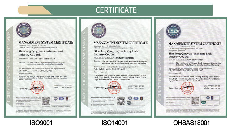 ISO 17712 sello de cable de alta seguridad