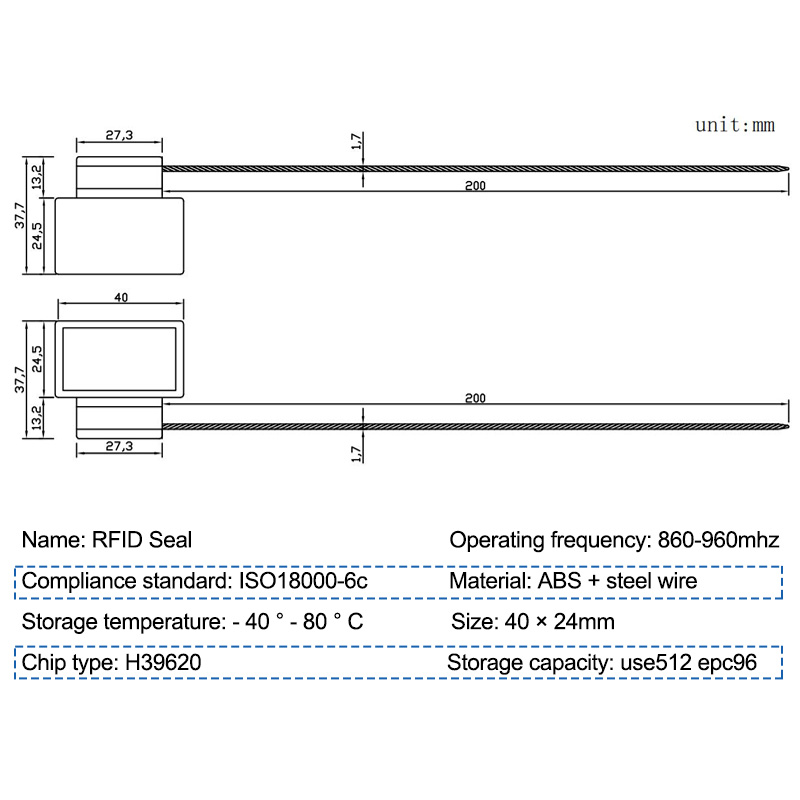 JCCS412 Cable electric seal RFID seal