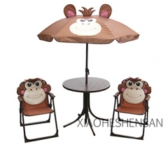 kid 4 set folding chair table umbrella children cartoon leisure outdoor set
