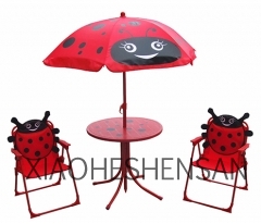 kid 4 set folding chair table umbrella children cartoon leisure outdoor set