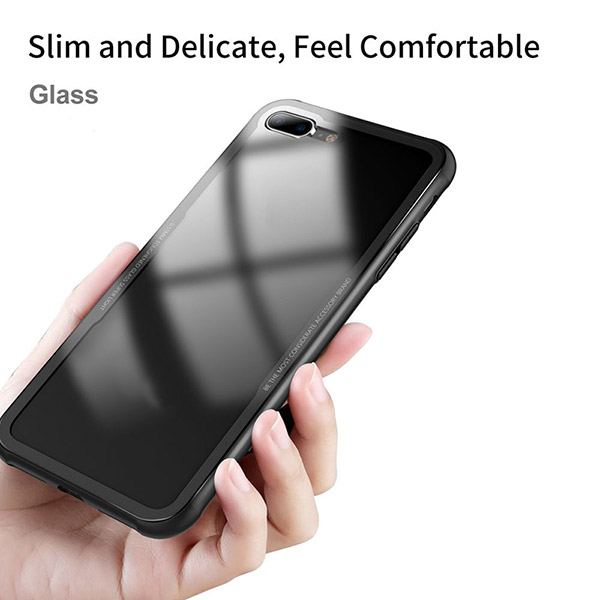 Ultra Thin Slim Fit Flexible Soft TPU+Tempered Glass Transparent Crystal Clear Cover Case for iPhone 7/8,iPhone 7 Plus/8 Plus