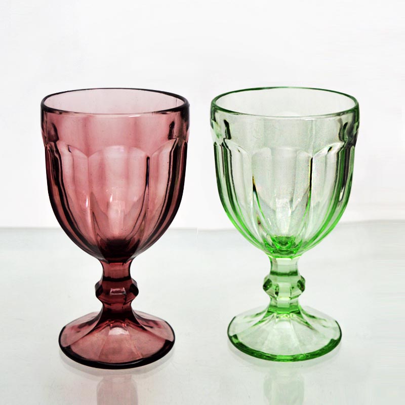 European Style Retro Relief Solid Colorful Glass Cup ,Gift drinking