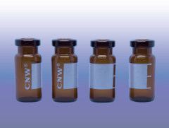 11mm Crimp neck vial, 32x11.6mm, amber glass, white graduation line and marking spot and CNW LOGO, Borosilicate Type I Class B