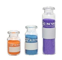 20mm crimp neck headspace vial, 50ml, 101x31mm, clear glass, flat bottom, white marking spot and CNW LOGO, Borosilicate Type I Class A