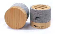 RPET Bamboo Indoor Mini Speaker - Bluetooth for Office and Home Use