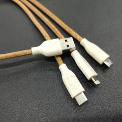 Eco-Friendly Wheat Straw Charging Cable with Multiple port