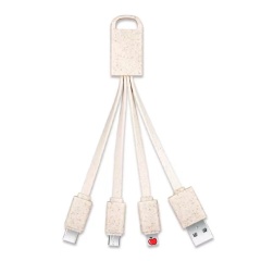 Wheat Straw Multi-Interface Charging Cable - Eco-Friendly