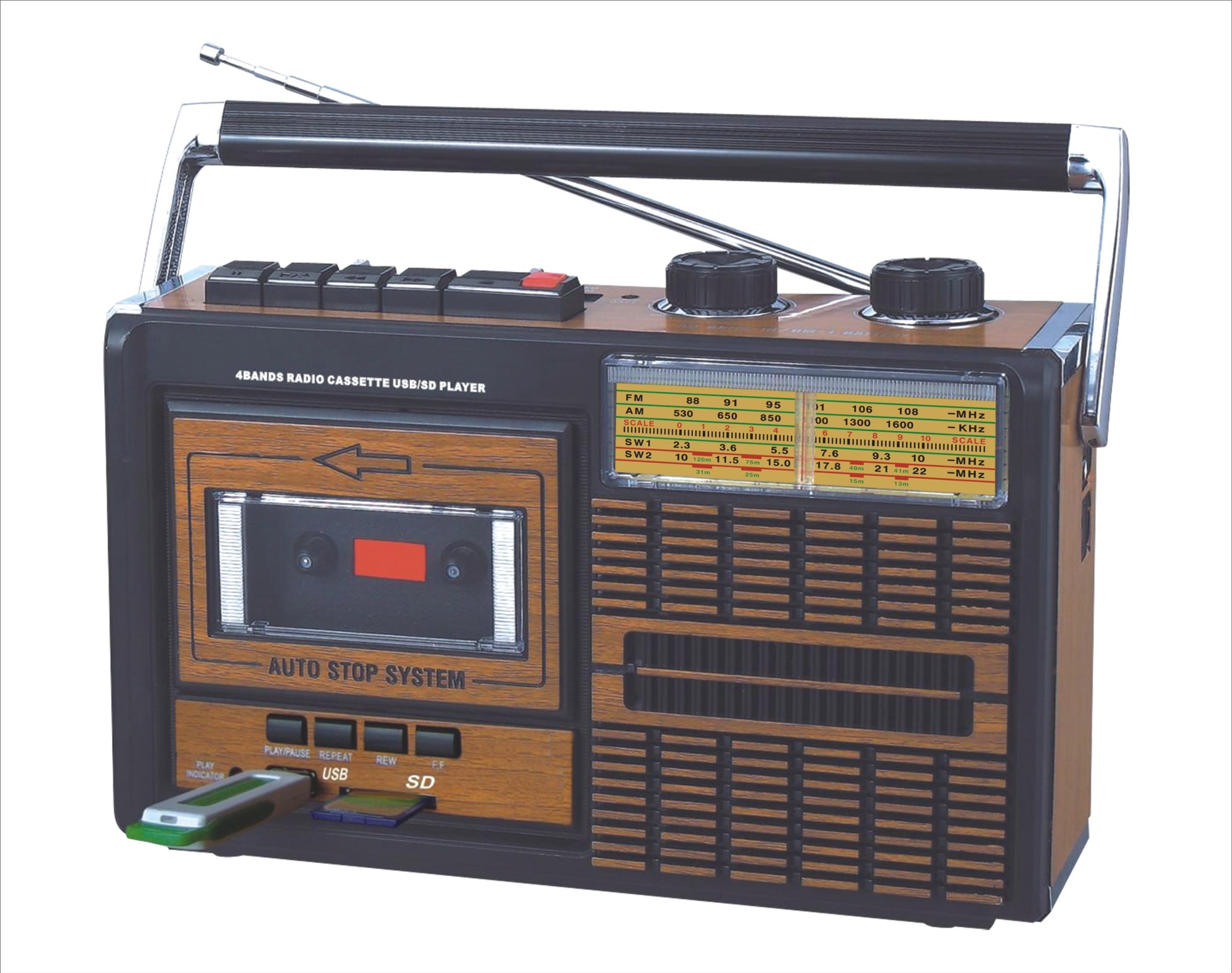 New Portable Am Fm Sw 1 2 Band Cassette Radio Portable Radio