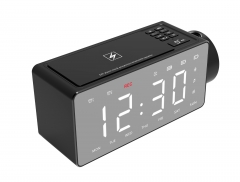 New FM Clock Projection Radio With Wireless Charger