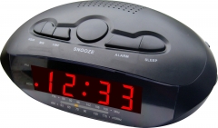 New Portable AM / FM LED Alarm Clock Radio