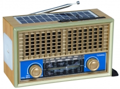 New Wooden FM / AM / SW1-6 8 Bands Radio With Solar Panel
