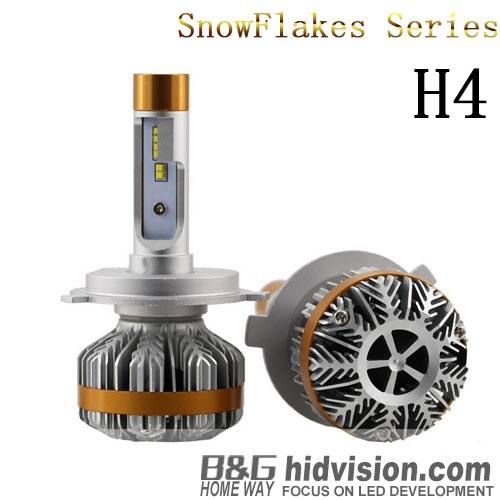 BG Snowflakes Led Headlight Bulbs A8 ZES H4 6000K