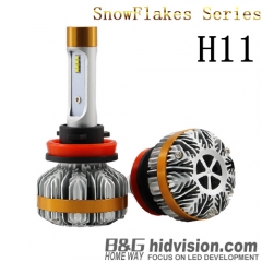 BG Snowflakes Led Headlight Bulbs A8 ZES H11 6000K