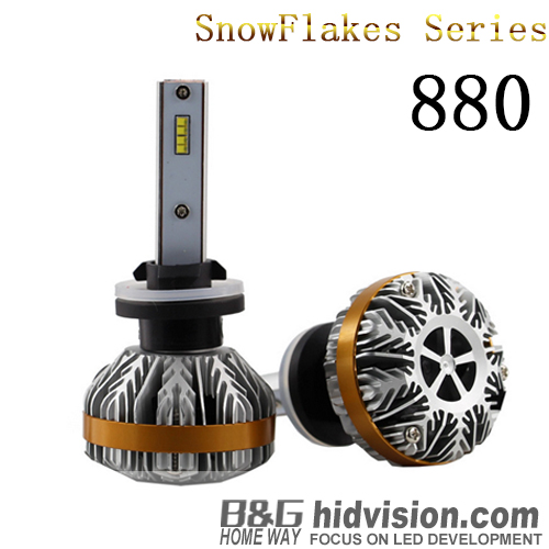 BG Snowflakes Led Headlight Bulbs A8 ZES 880 6000K