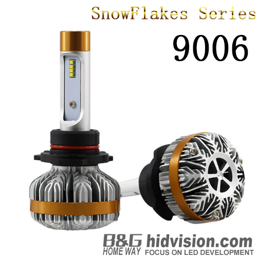 BG Snowflakes Led Headlight Bulbs A8 ZES 9006 6000K