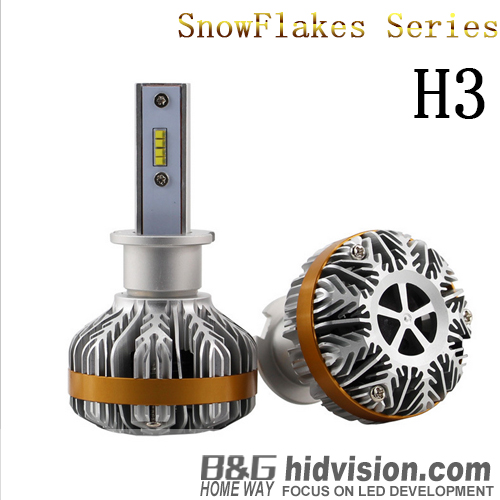 BG Snowflakes Led Headlight Bulbs A8 ZES H3 6000K