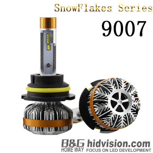 BG Snowflakes Led Headlight Bulbs A8 ZES 9007 6000K
