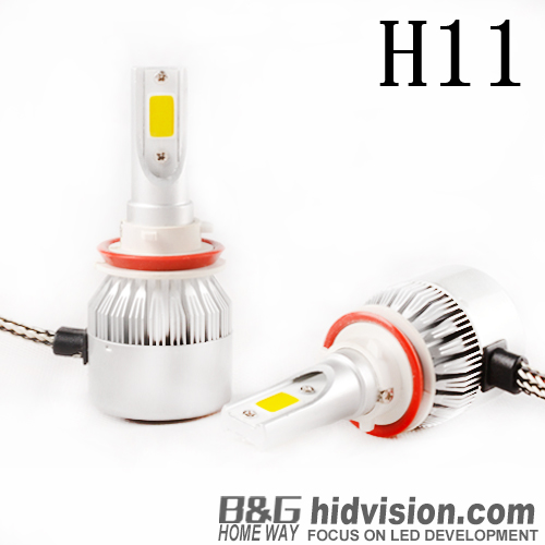 BG Car Headlight Bulbs Led C6 COB H11 6000K