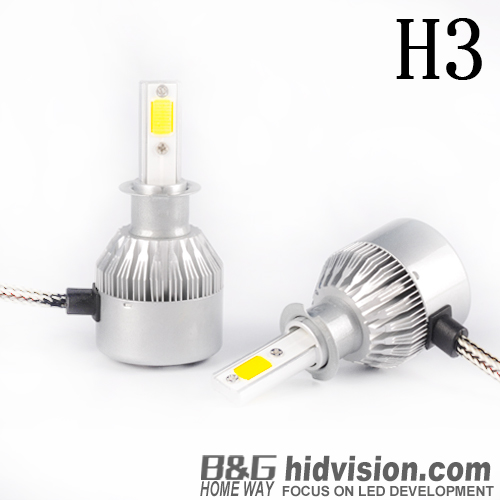BG Car Headlight Bulbs Led C6 COB H3 6000K