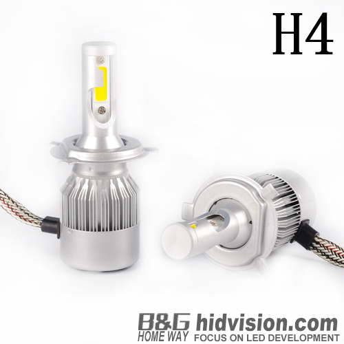 BG Car Headlight Bulbs Led C6 COB H4 6000K