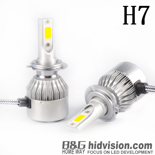BG Car Headlight Bulbs Led C6 COB H7 6000K