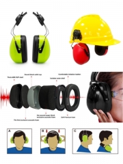 Industrial work ear mufflers anti noise cancelling reduction ear defenders mounted safety helmet