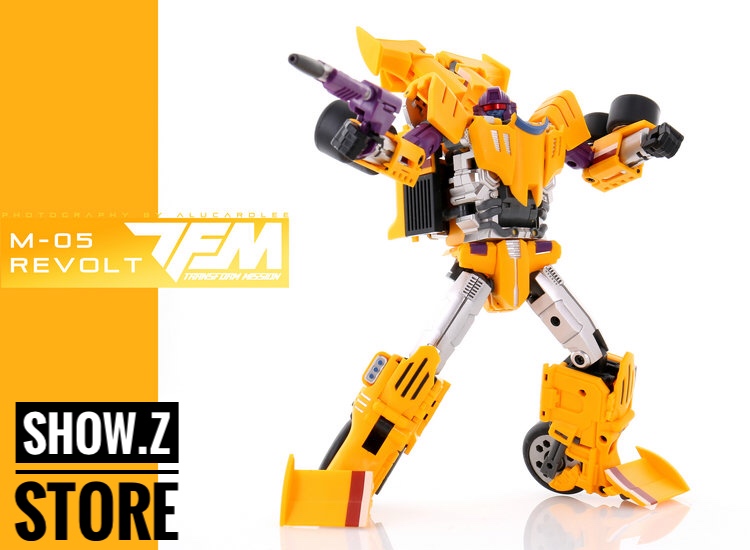 TFM Havoc Revolt yellow orange robot elevated composition weapon configuration TFM Havoc Revolt yellow orange robot elevated composition weapon configuration