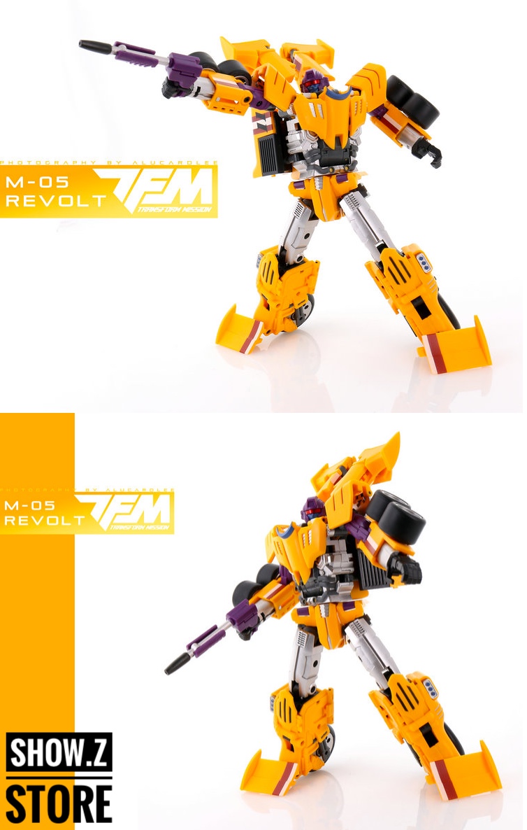 TFM Havoc Revolt yellow robot action pose multiple angle detail display TFM Havoc Revolt yellow robot action pose multiple angle detail display