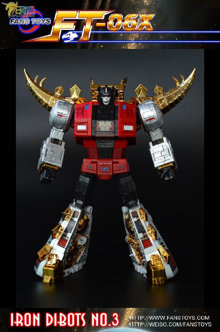 FansToys Sever gold-toned warrior robot with distinctive curved horns and metallic plating FansToys Sever gold-toned warrior robot with distinctive curved horns and metallic plating