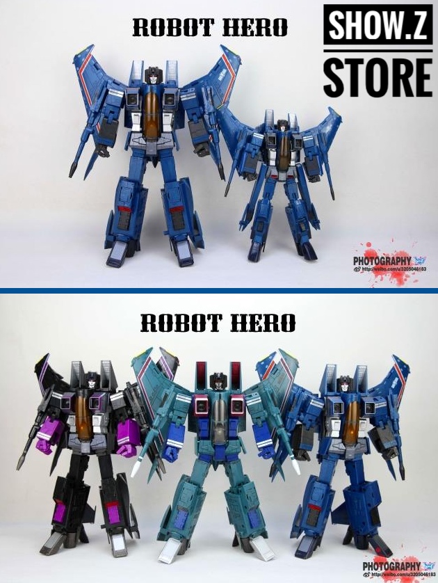 Robot Hero color variants standing in row formation Robot Hero color variants standing in row formation