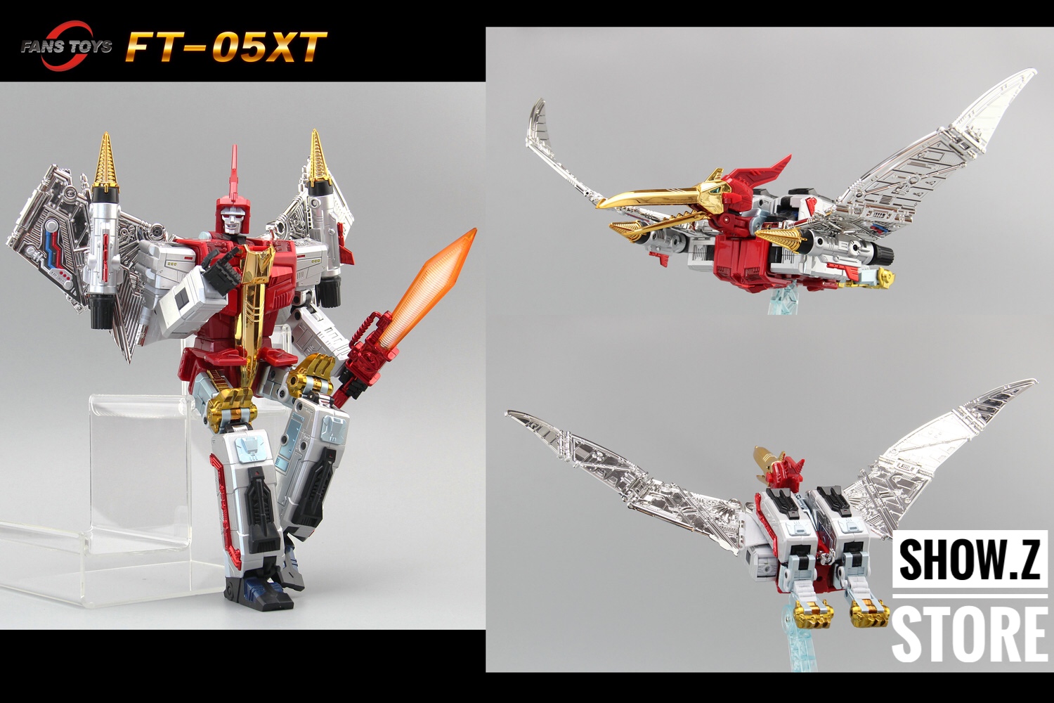 FansToys FT-05XT Soar Comic Red robot dual form transformation comparison FansToys FT-05XT Soar Comic Red robot dual form transformation comparison