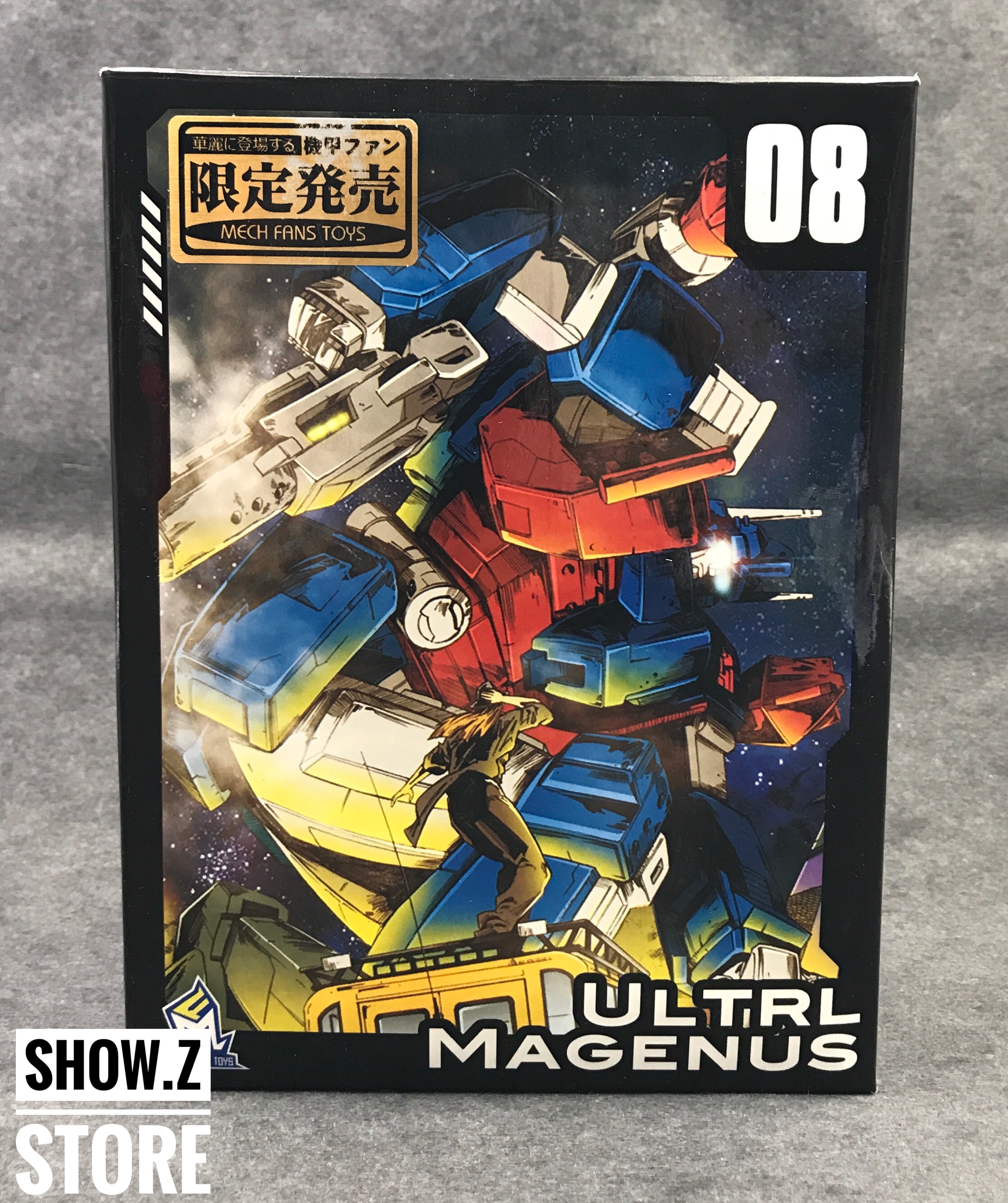 MechFansToys MF-08 Ultra Magnus Limited blue gold robot front view MechFansToys MF-08 Ultra Magnus Limited blue gold robot front view