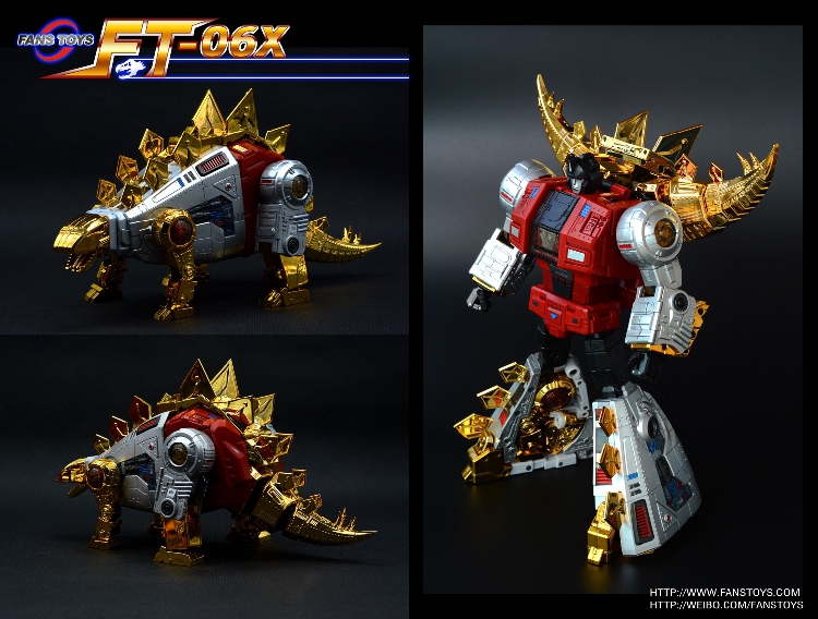 FansToys FT-06X Sever red armored robot with large gold horn appendages combat stance FansToys FT-06X Sever red armored robot with large gold horn appendages combat stance