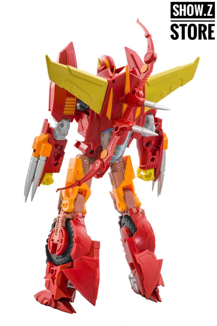 MMC R-27 Calidus red yellow orange robot dynamic jumping action multiple weapons MMC R-27 Calidus red yellow orange robot dynamic jumping action multiple weapons