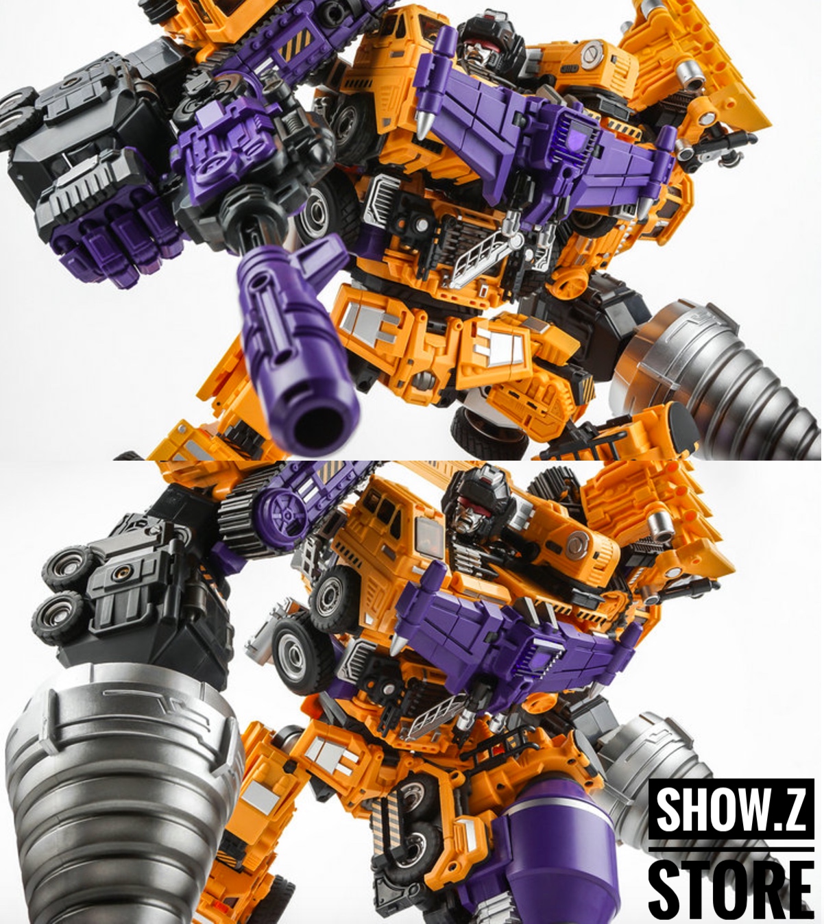 Generation Toys GT-06 Duron Drill orange robot assembled multiple vehicle parts Generation Toys GT-06 Duron Drill orange robot assembled multiple vehicle parts