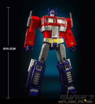 KBB Optimus Prime iconic colors with extended weapon array displayed KBB Optimus Prime iconic colors with extended weapon array displayed