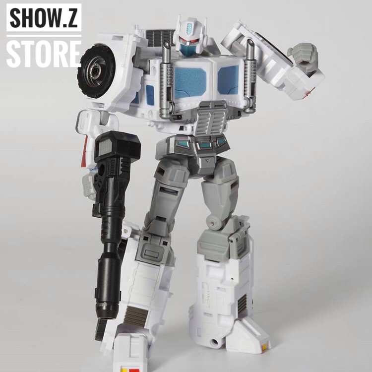 Perfect Effect PC-17 Core Magnus white blue truck robot standing cannon rifle Perfect Effect PC-17 Core Magnus white blue truck robot standing cannon rifle