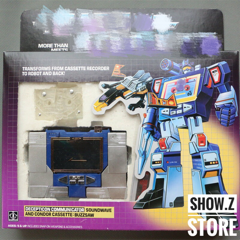 4th Party G1 Reissue Soundwave blue gold robot front facing 4th Party G1 Reissue Soundwave blue gold robot front facing