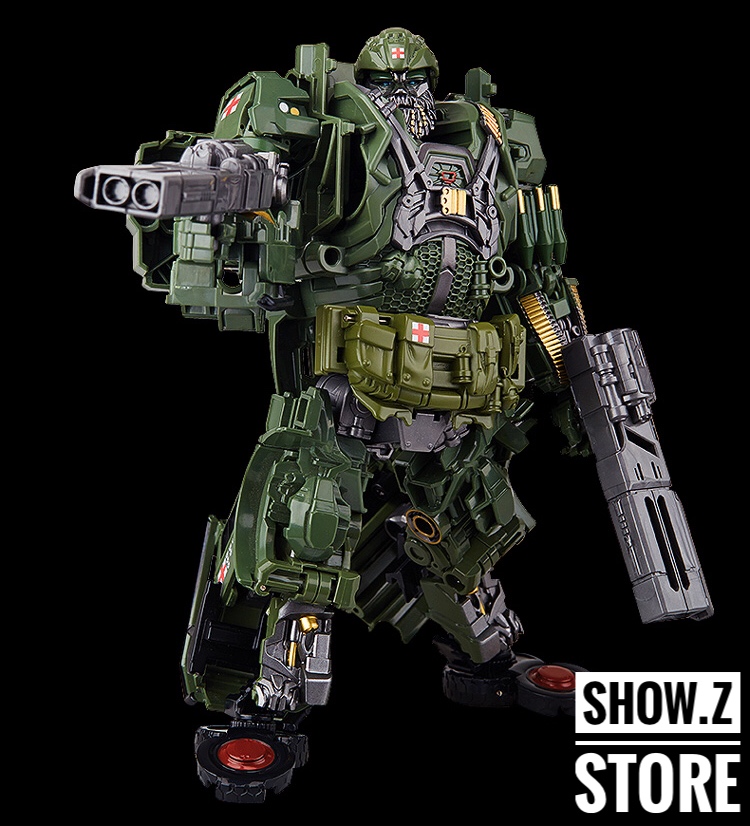 Model Wizard Hound olive green robot with armor plating side profile Model Wizard Hound olive green robot with armor plating side profile