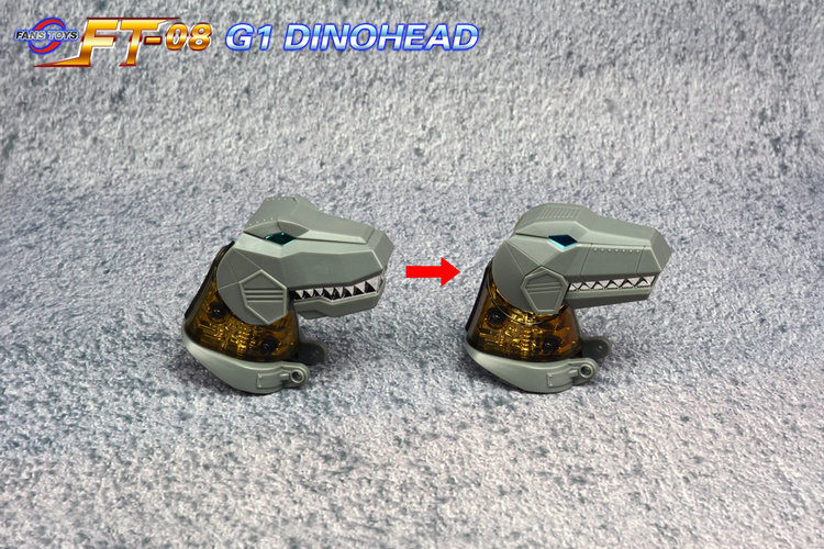 Two dinofigures showing alternate head positions Two dinofigures showing alternate head positions