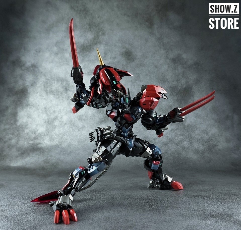 NeoArt Leonidas Prime lion black robot crouching forward combat pose NeoArt Leonidas Prime lion black robot crouching forward combat pose