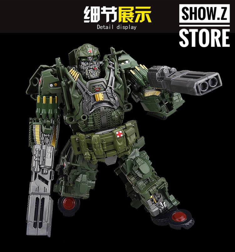 Model Wizard Hound olive green robot detailed component close-up view Model Wizard Hound olive green robot detailed component close-up view
