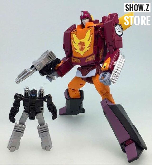 Takara MP-40 Hot Rodimus Targetmaster figure with small companion robot Takara MP-40 Hot Rodimus Targetmaster figure with small companion robot