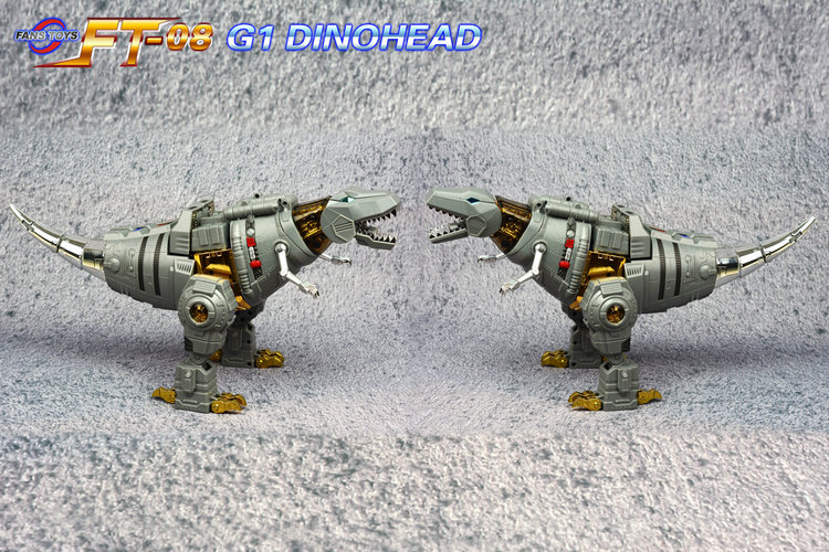 Pair of dino figures displayed in wide stance Pair of dino figures displayed in wide stance