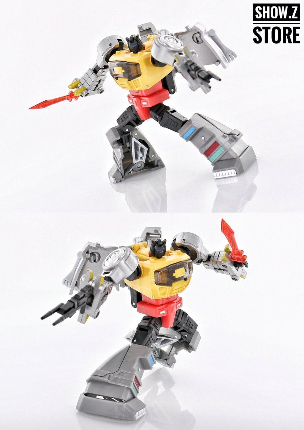 DX9 Rager yellow robot attacking pose with sharp blade weapons DX9 Rager yellow robot attacking pose with sharp blade weapons