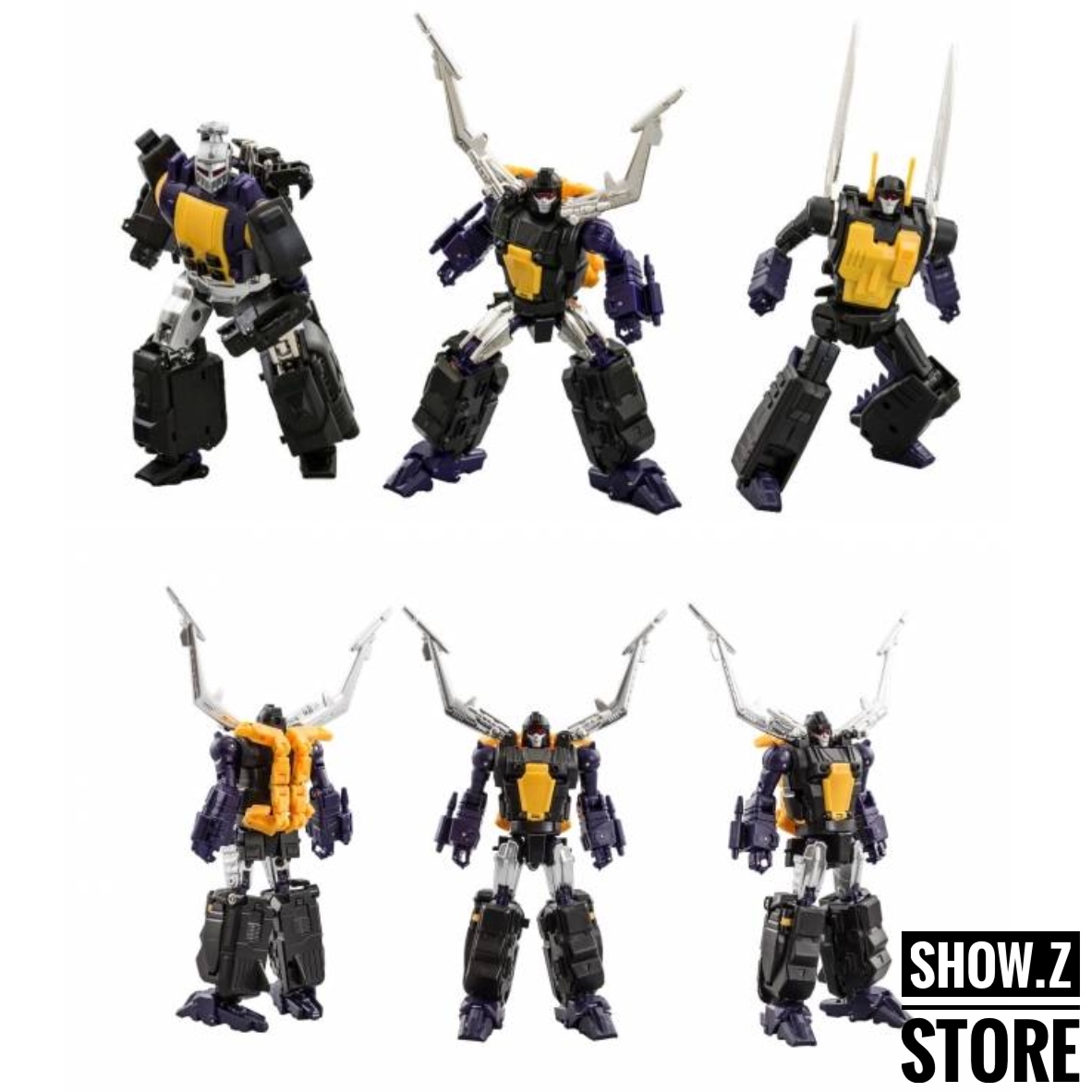 MMC R-26 Malum Malitia Set three robots yellow black purple MMC R-26 Malum Malitia Set three robots yellow black purple