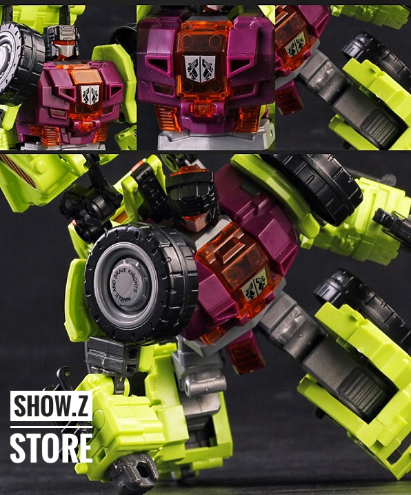 NBK NBK-01 Scrapper yellow robot lime colored panels vehicle form NBK NBK-01 Scrapper yellow robot lime colored panels vehicle form