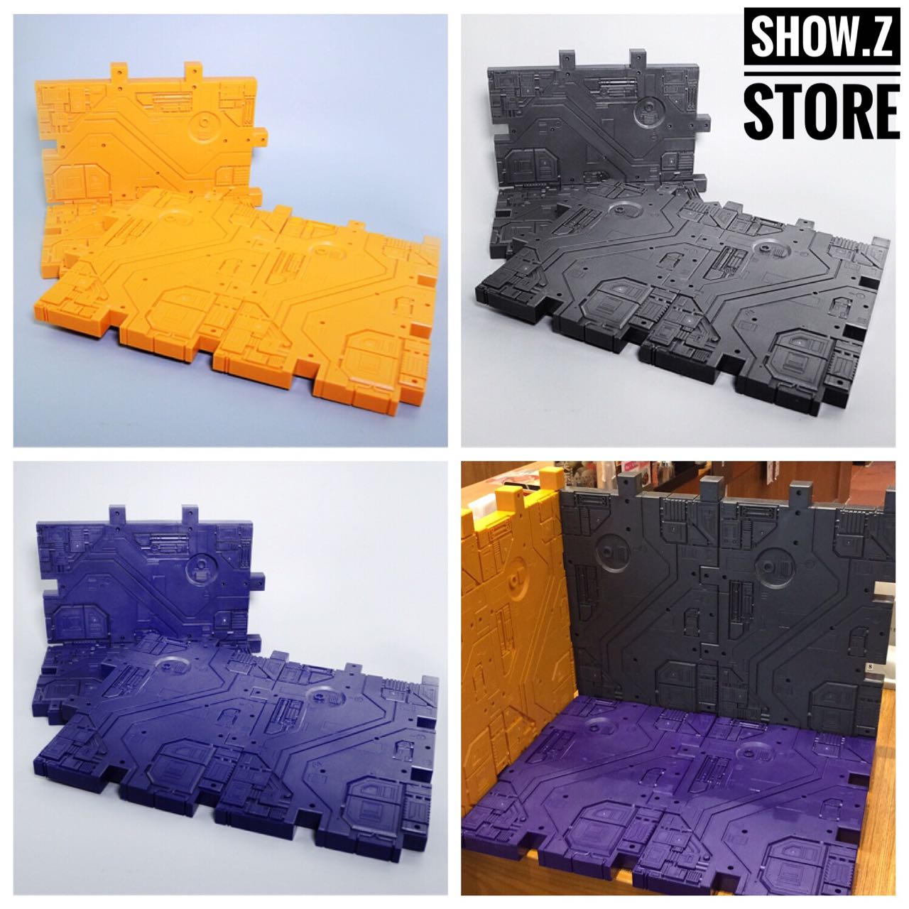 Magic Scenery Display Base yellow plastic modular four-piece set Magic Scenery Display Base yellow plastic modular four-piece set